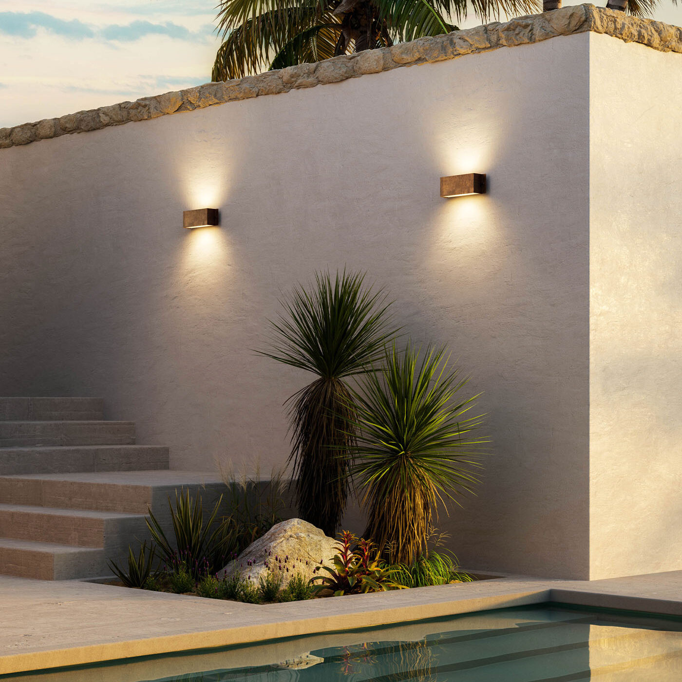 Poolside wall lights